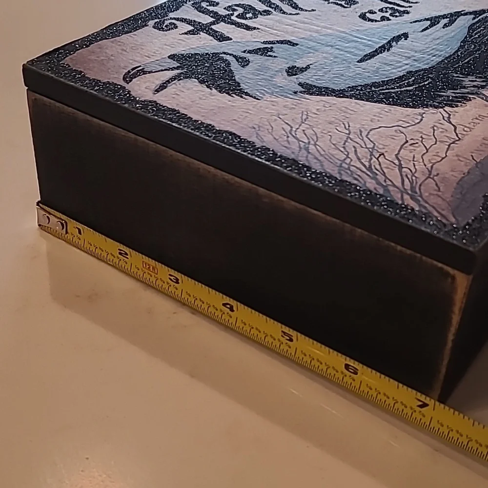 Pier 1 Halloween Crow Box - Black and Tan